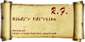 Ribár Fürtike névjegykártya